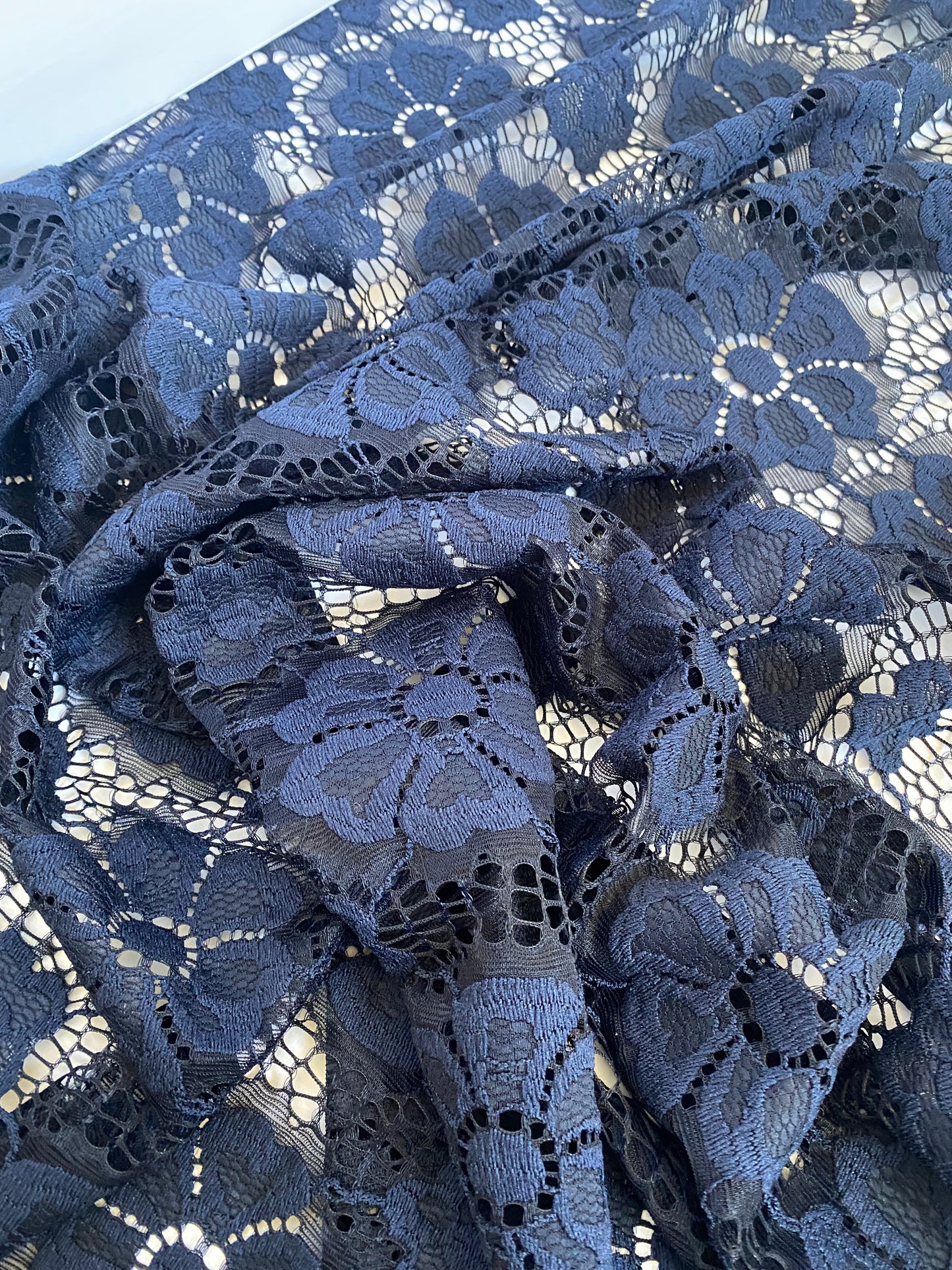 Stretch Lace- Navy Blue