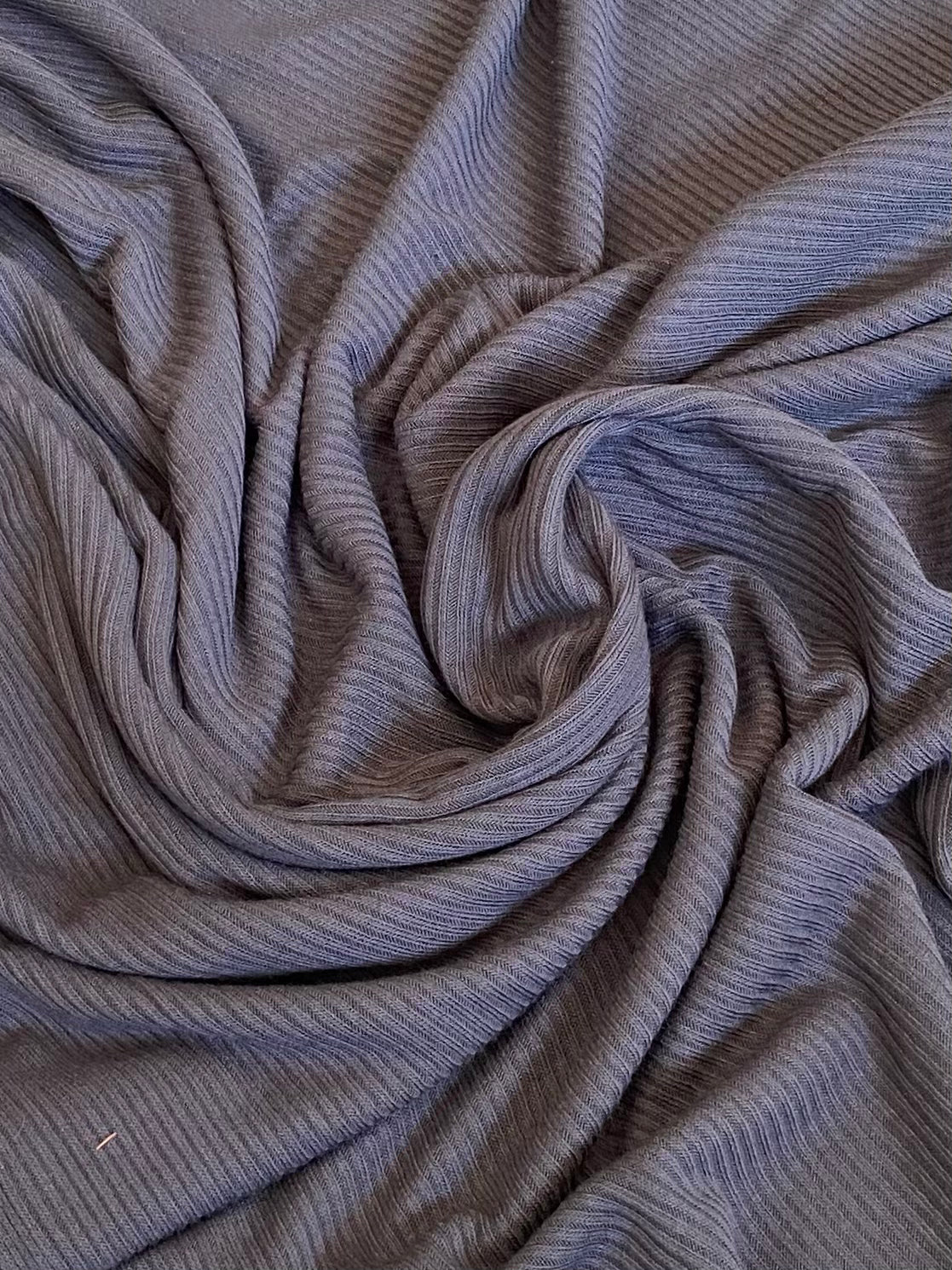 Ribbed Sweater Knit- Charcoal Gray