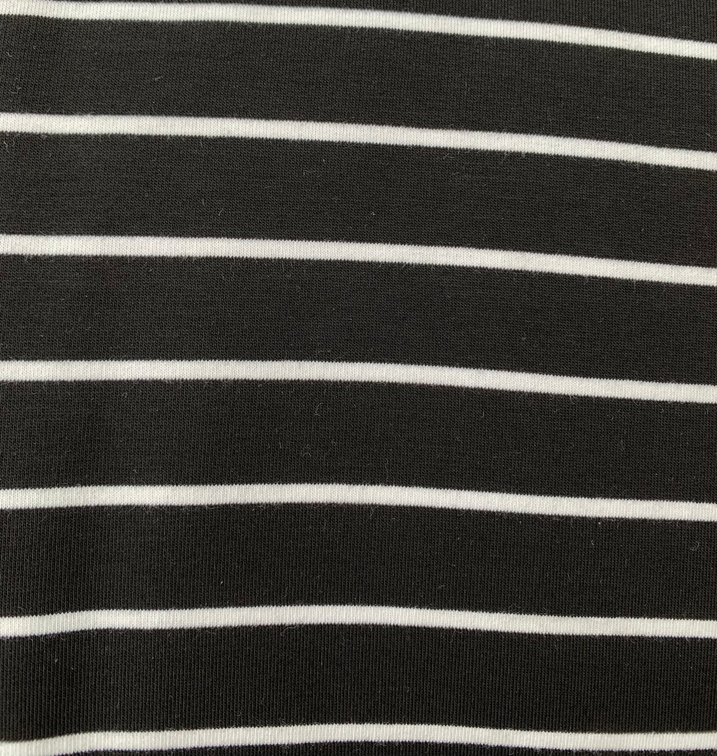 French Terry- Black with White Stripes